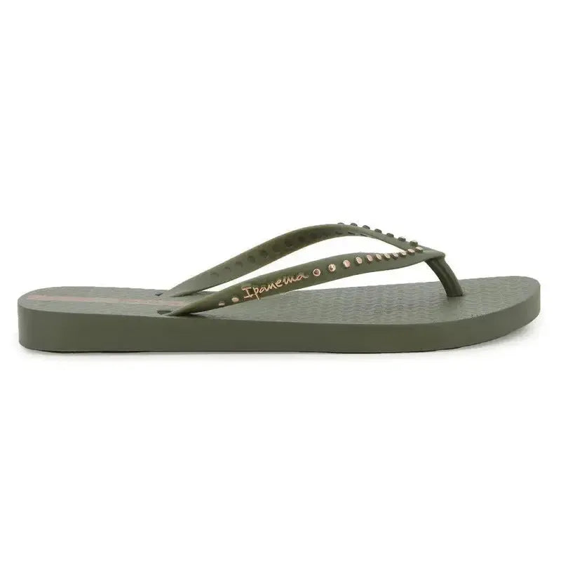 Ipanema Essence Flip Flop With Studs - Green Bronze