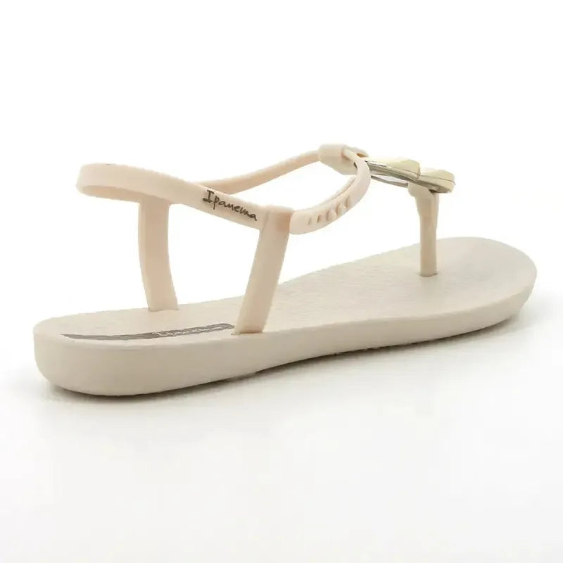 Ipanema Slingback Sandal With Trim - Beige White