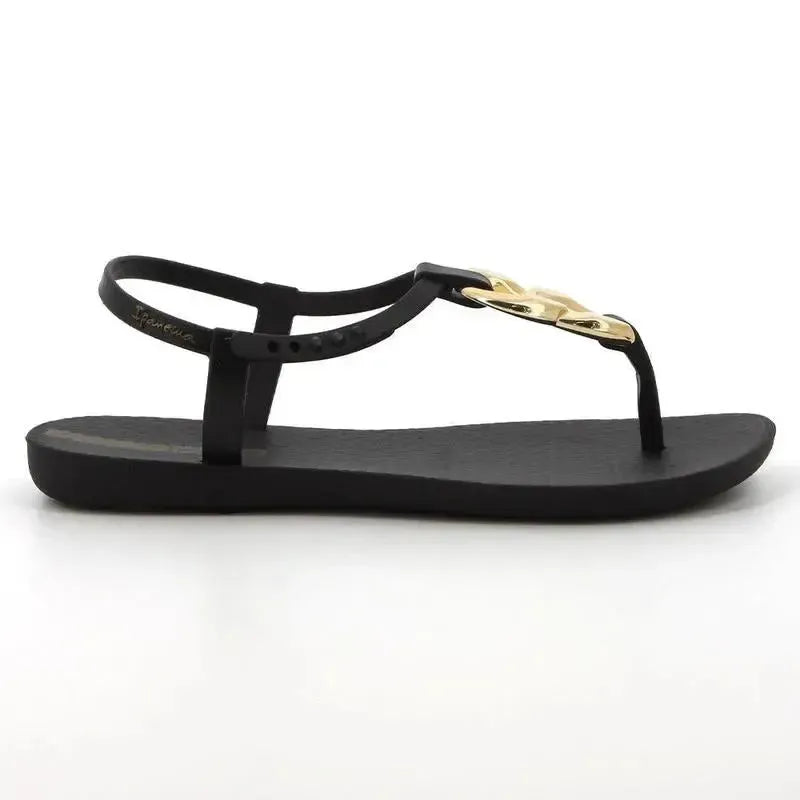 Ipanema Slingback Sandal With Trim - Black/Gold