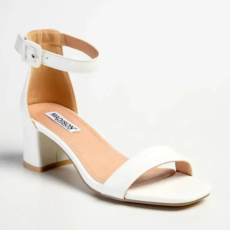 Madison Amira Block Heel - White