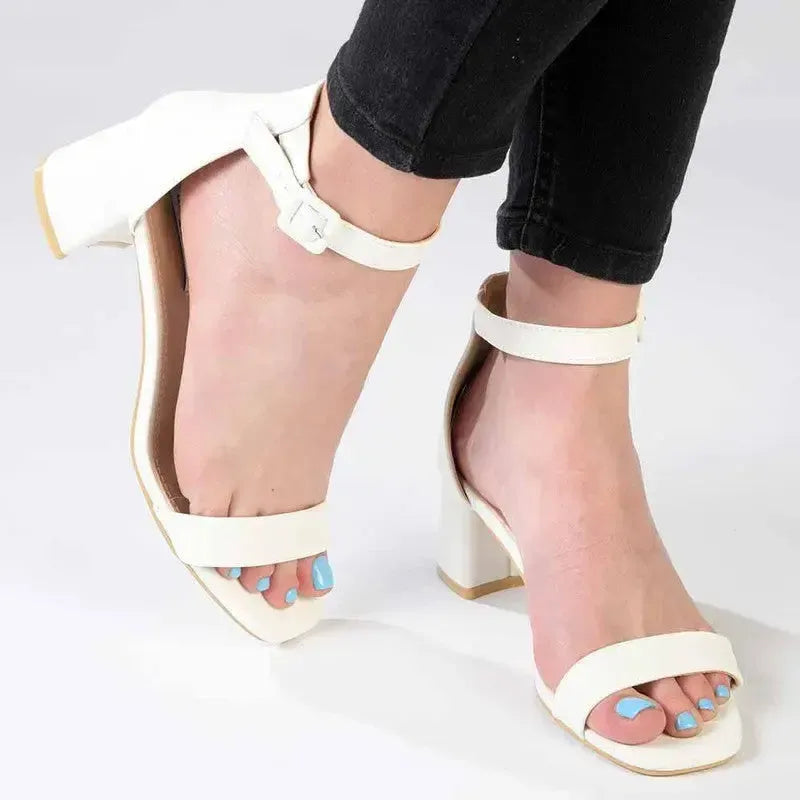 Madison Amira Block Heel - White