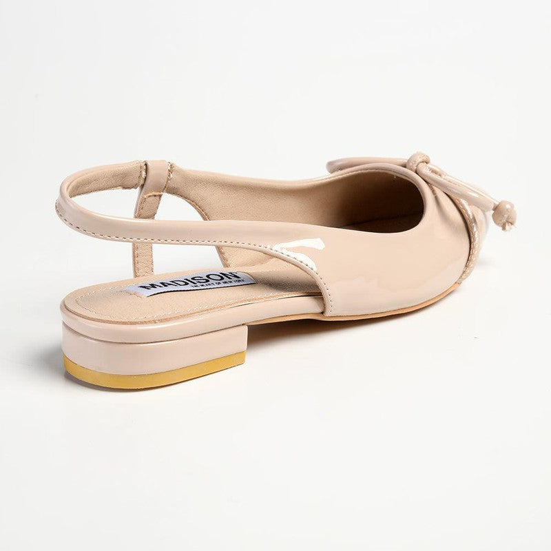 Madison Bobbi Low Block Heel Slingback Sandal - Nude-Madison Heart of New York-Buy shoes online