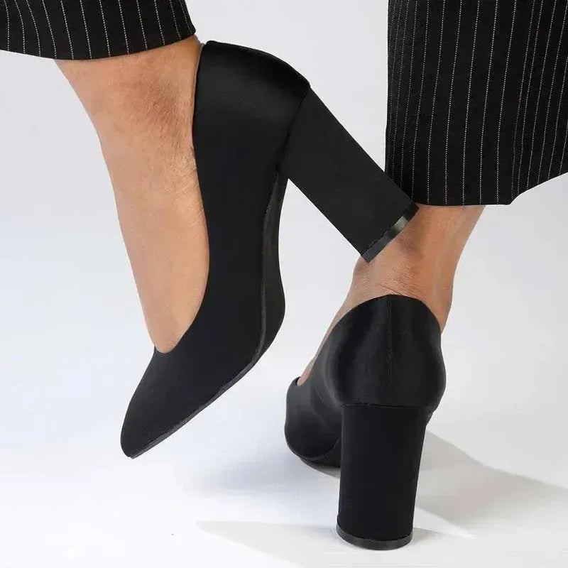 Madison Bora Block Heel Court - Black