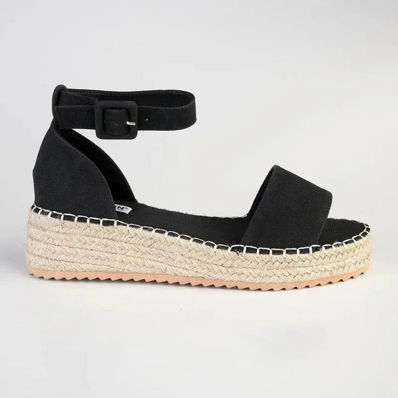Madison Carina Espadrille Sandals - Black