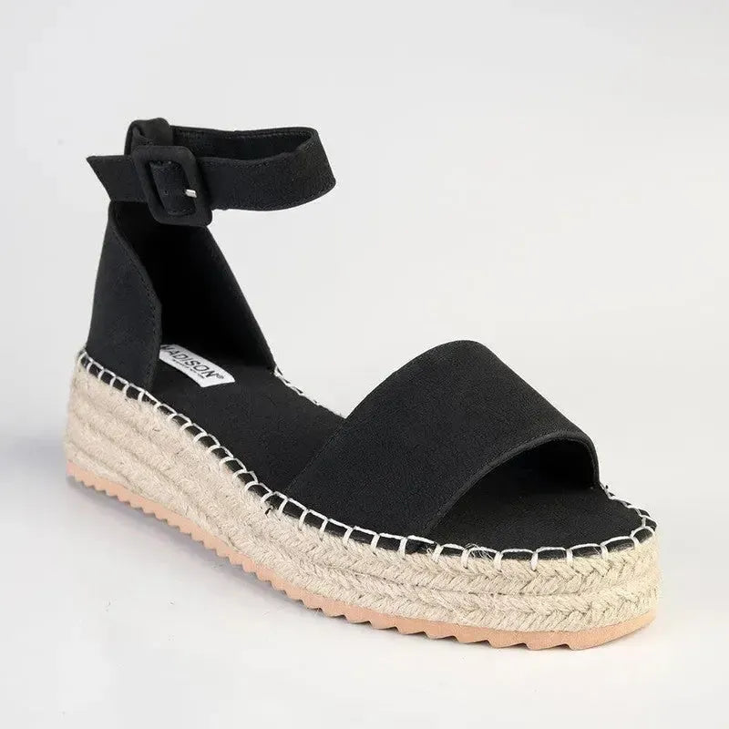 Madison Carina Espadrille Sandals - Black