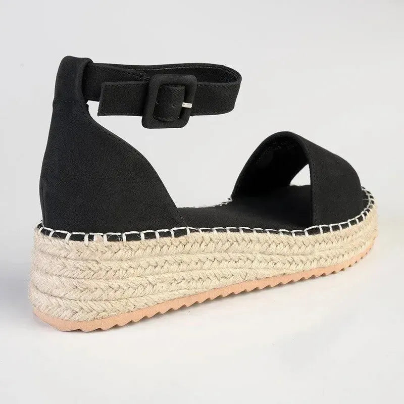 Madison Carina Espadrille Sandals - Black