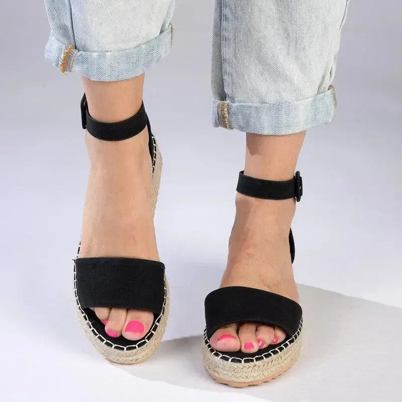 Madison Carina Espadrille Sandals - Black