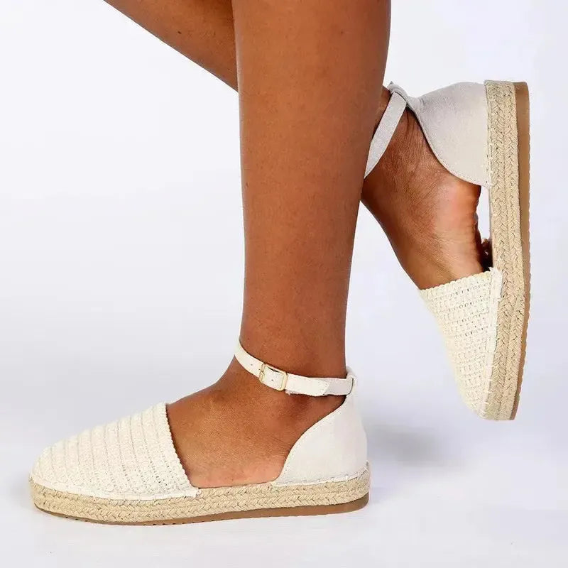 Madison Charlie Closed Espadrille Flats - Nude