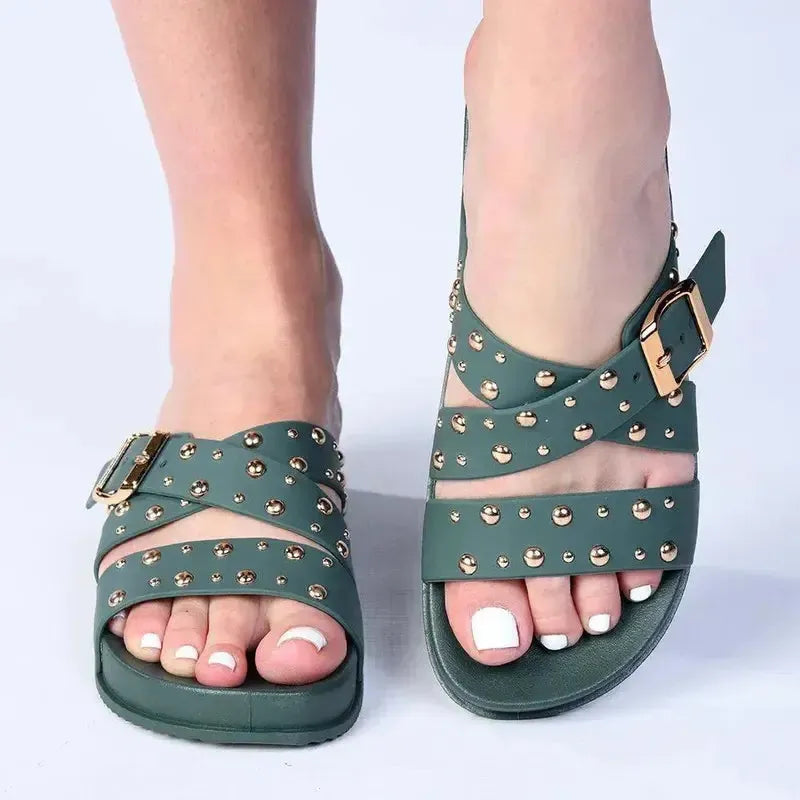 Madison Cross Sandal - Green