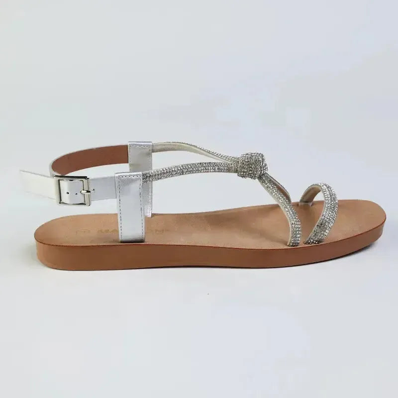 Madison Diamond Knot Sandal - Silver