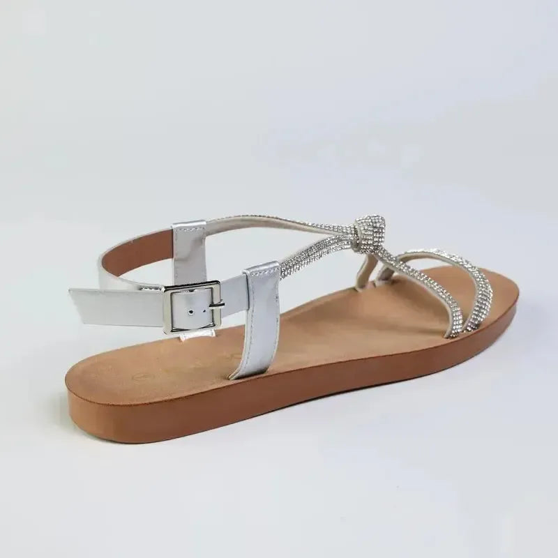 Madison Diamond Knot Sandal - Silver