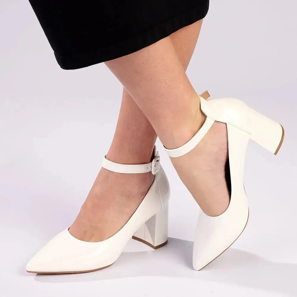 Madison Diana Court - White Patent