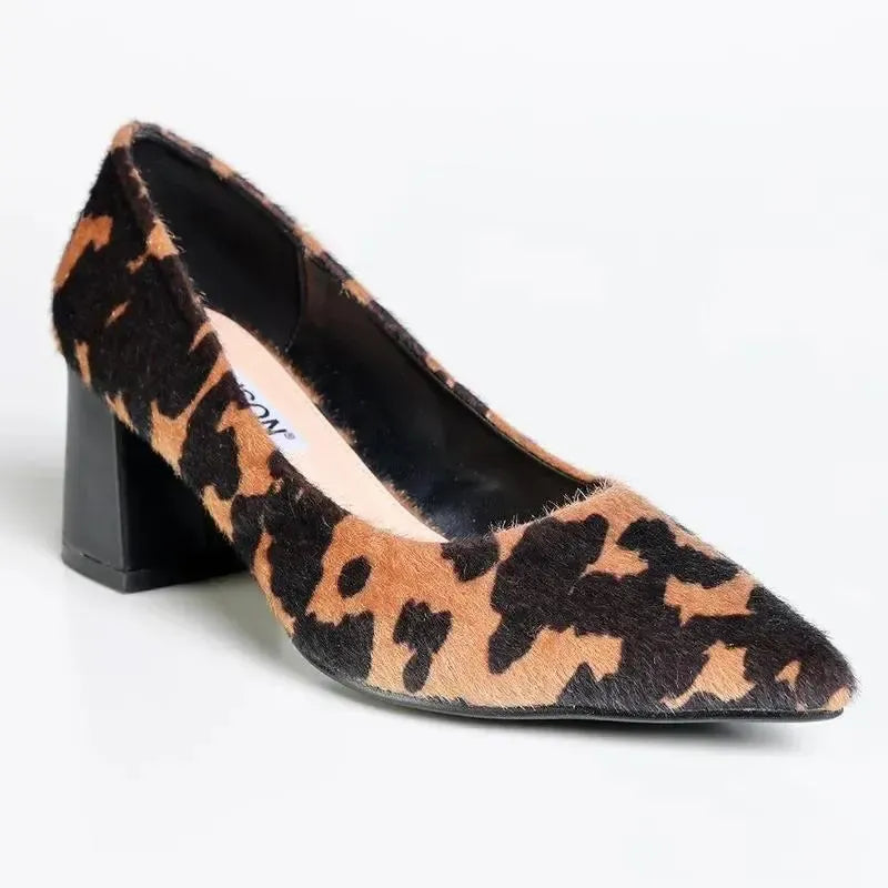 Madison Ginger Block Heel - Leopard