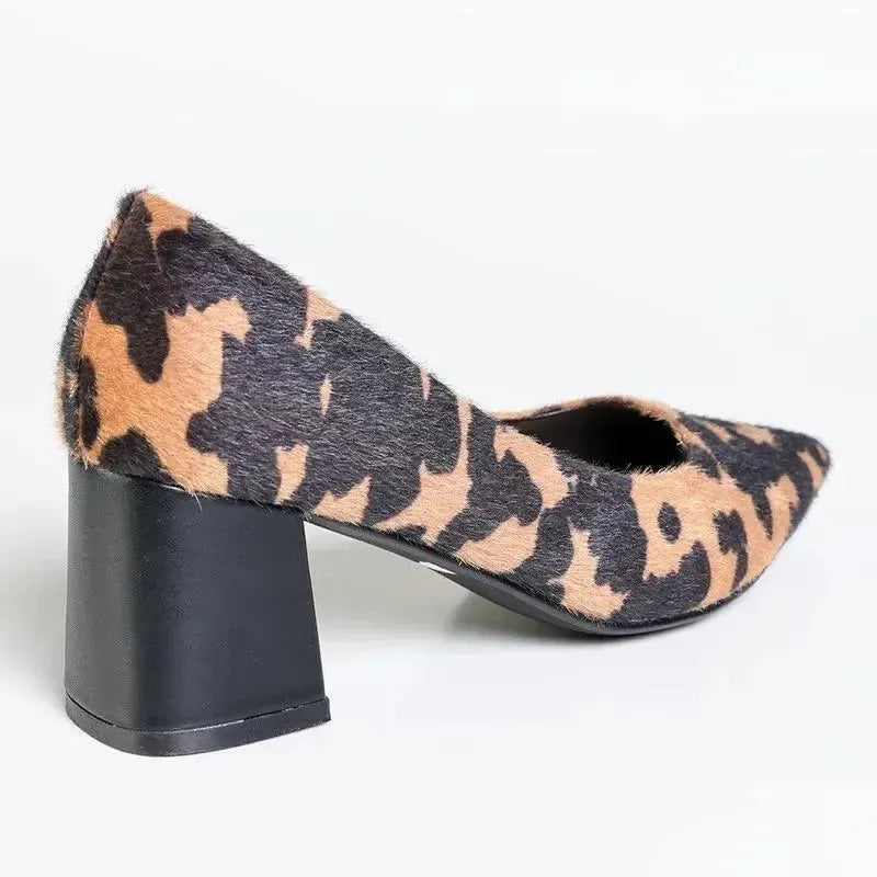 Madison Ginger Block Heel - Leopard
