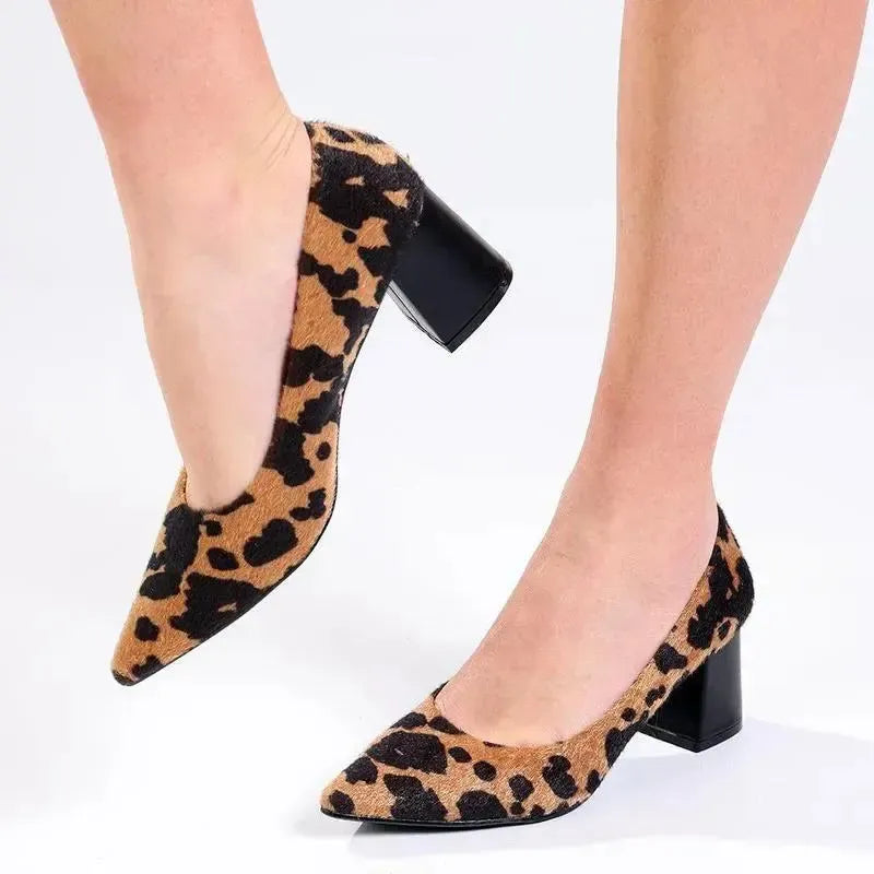 Madison Ginger Block Heel - Leopard