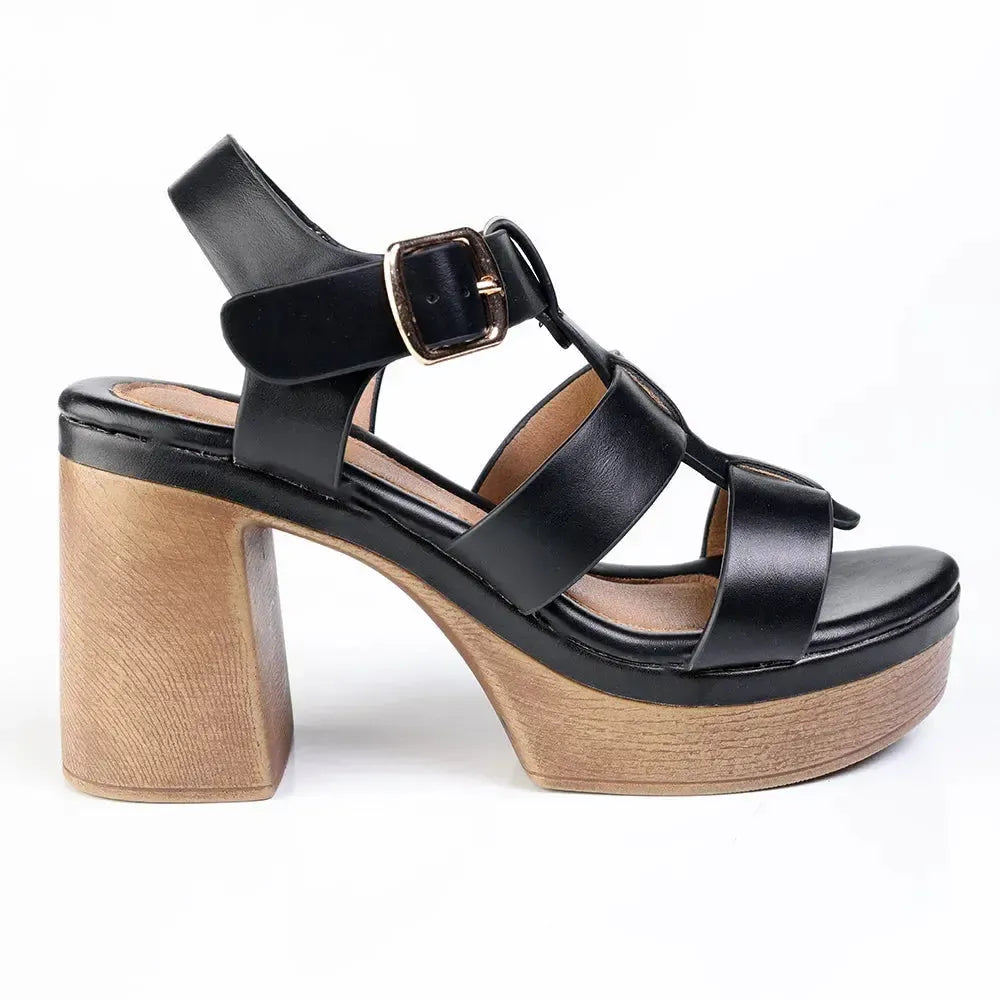 Madison HI Platform Clog - Black