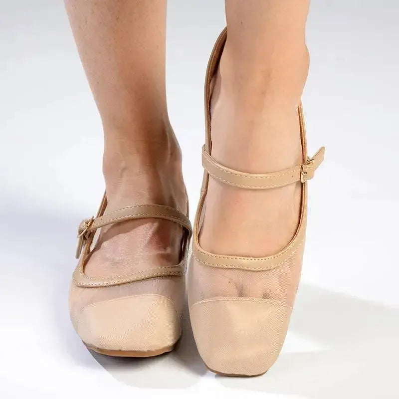 Madison Jackie Mesh Pump - Nude