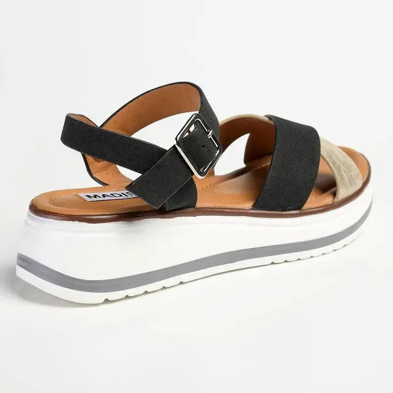 Madison Jacklynn Sandal - Black/Gold