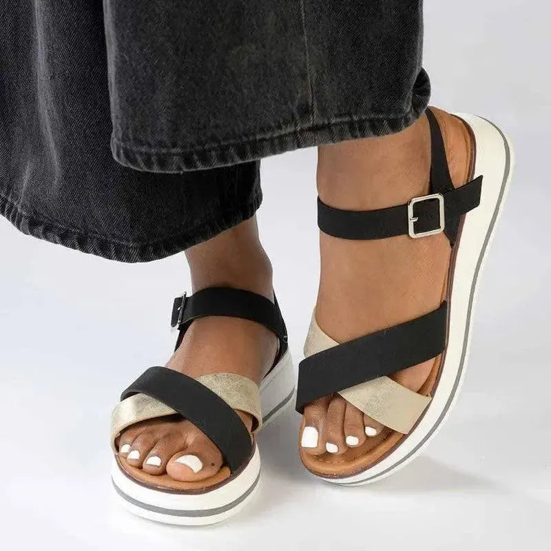 Madison Jacklynn Sandal - Black/Gold