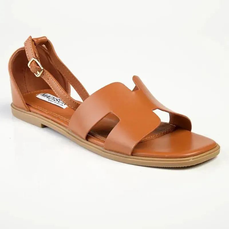 Madison Jenny H Bar Flat Sandals - Tan
