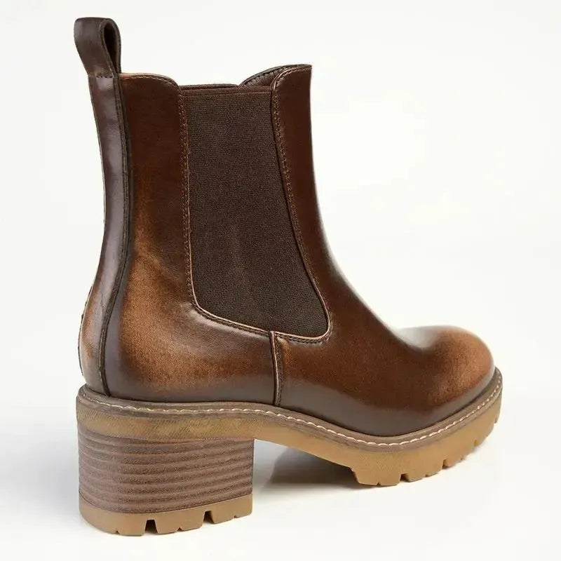 Madison Jolinda Block Heel Chelsea Boot - Brown