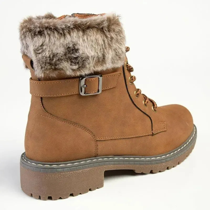 Madison Jordan Fur Collar Boot - Brown