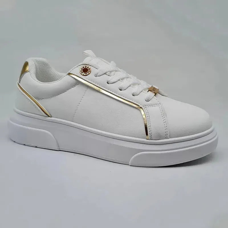 Madison Justice Platform Sneaker - White/Gold