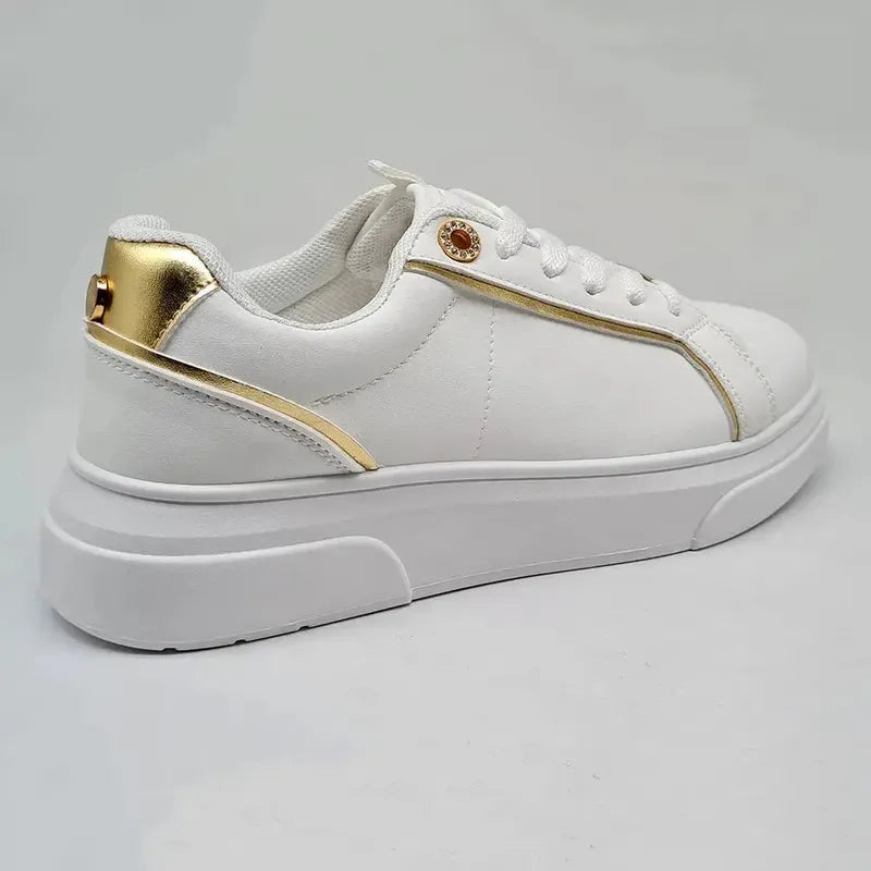 Madison Justice Platform Sneaker - White/Gold