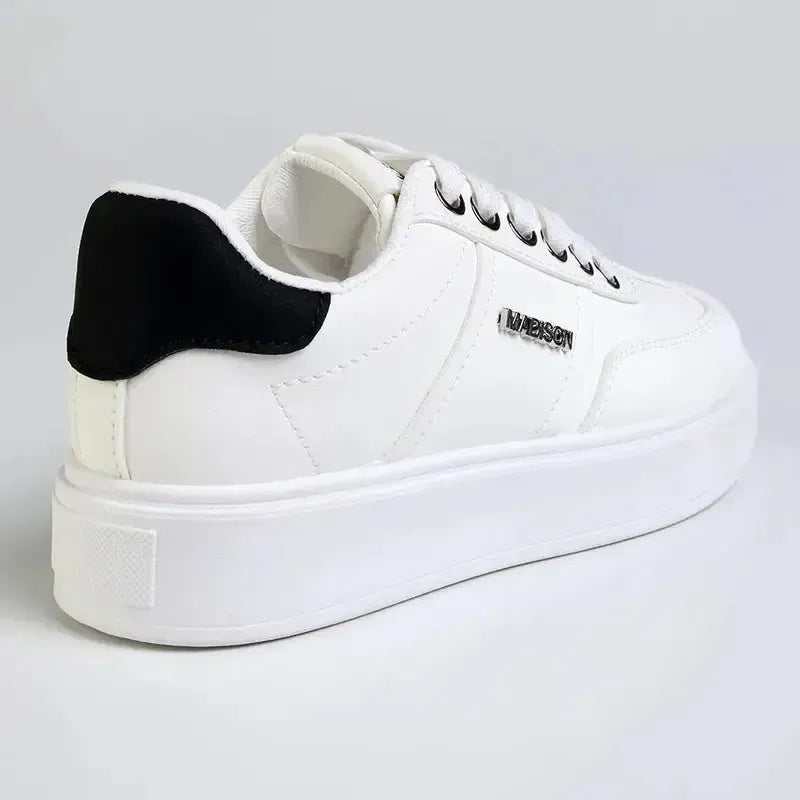 Madison Justine Platform Sneaker - White/Charcoal