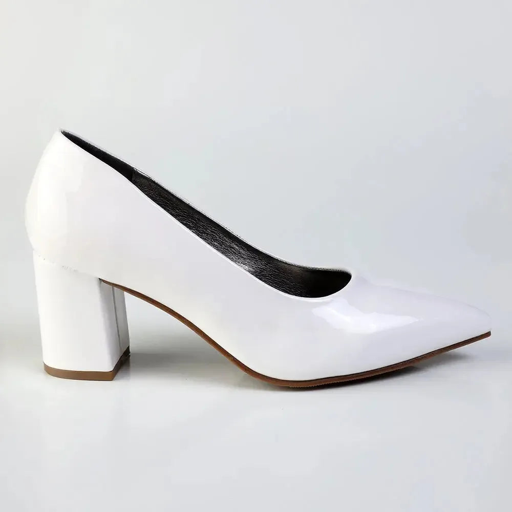 Madison Ladies Court - White Patent