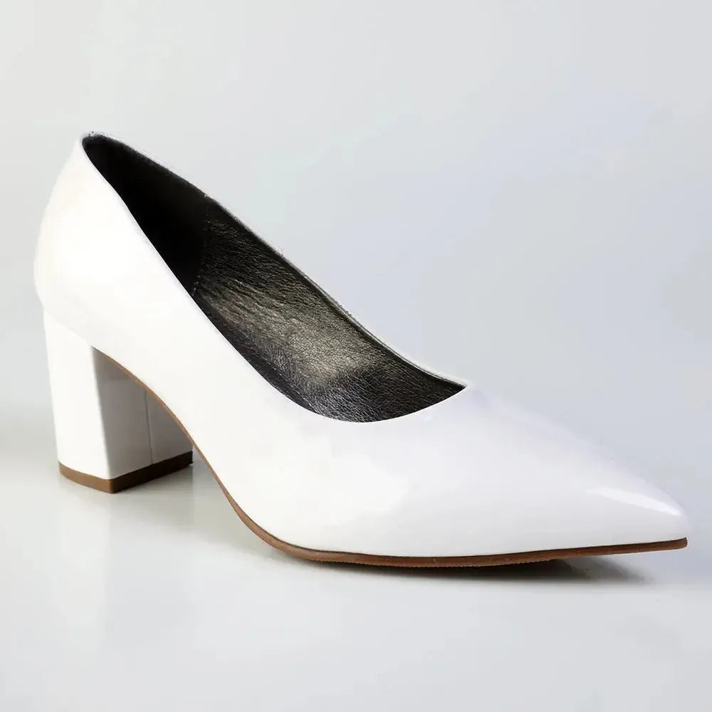 Madison Ladies Court - White Patent