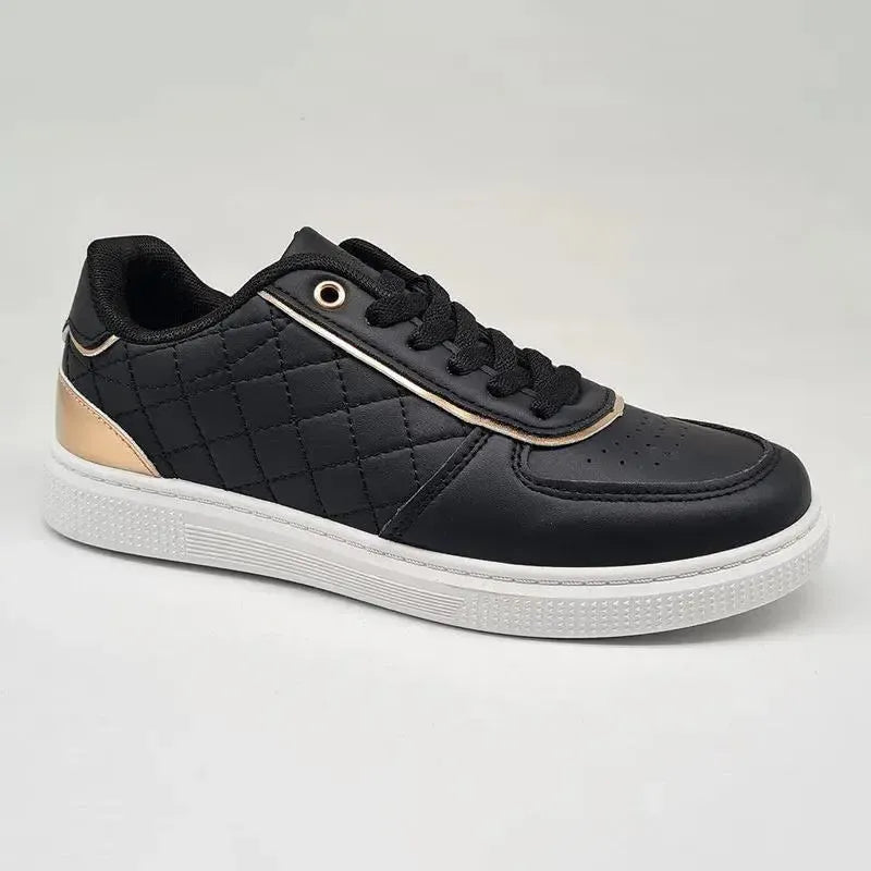 Madison Ladies High Fashion Cyprus Sneaker - Black/ Rose Gold