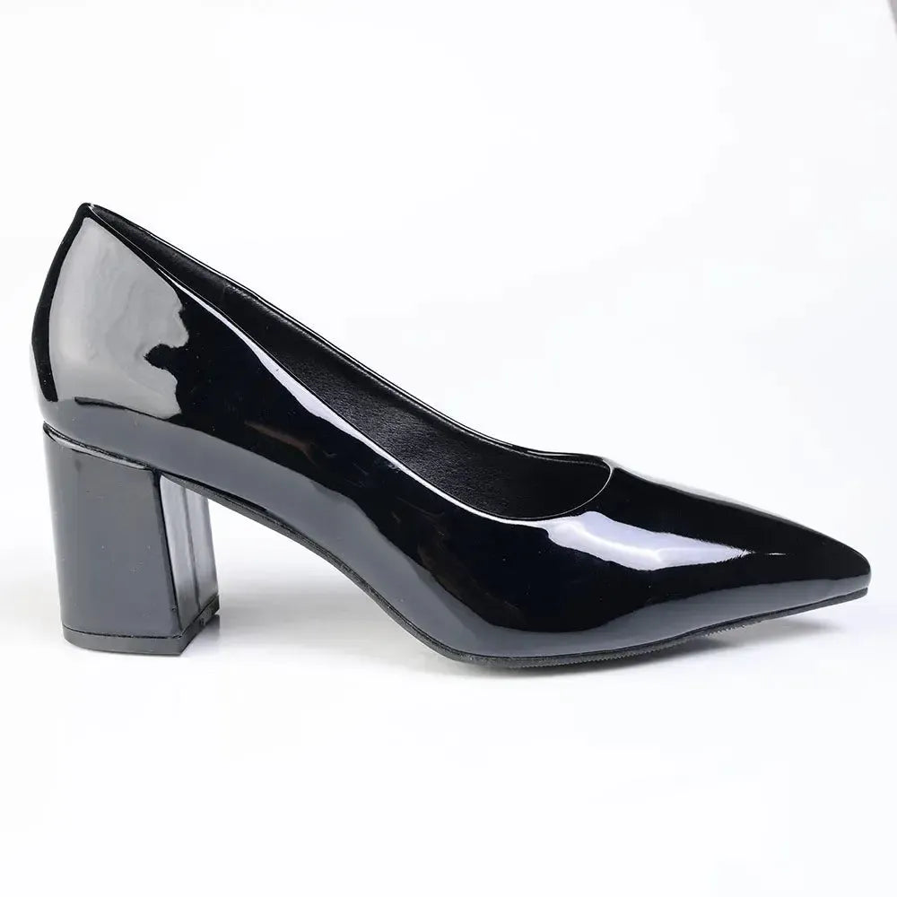 Madison Ladies Pointed Toe Formal Court - Black Patent