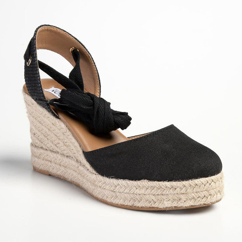Madison Leena Fashion Wedge Sandals - Black