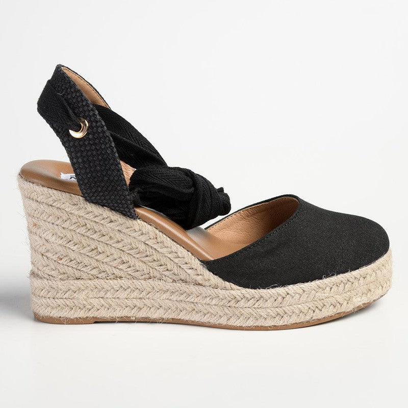 Madison Leena Fashion Wedge Sandals - Black