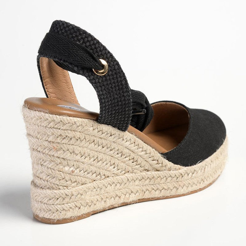 Madison Leena Fashion Wedge Sandals - Black