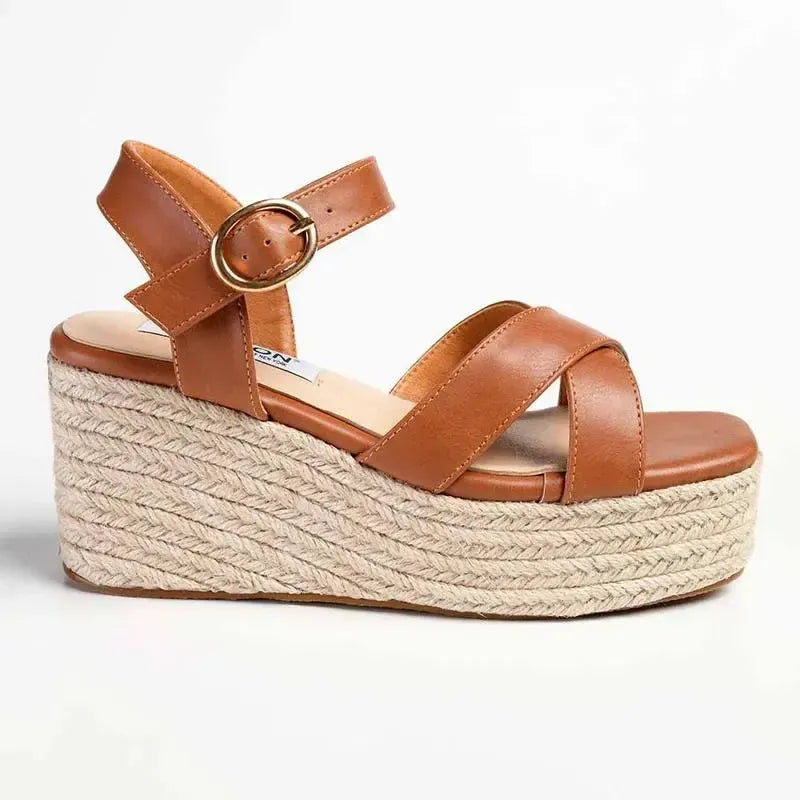 Madison Libby Wedge - Tan
