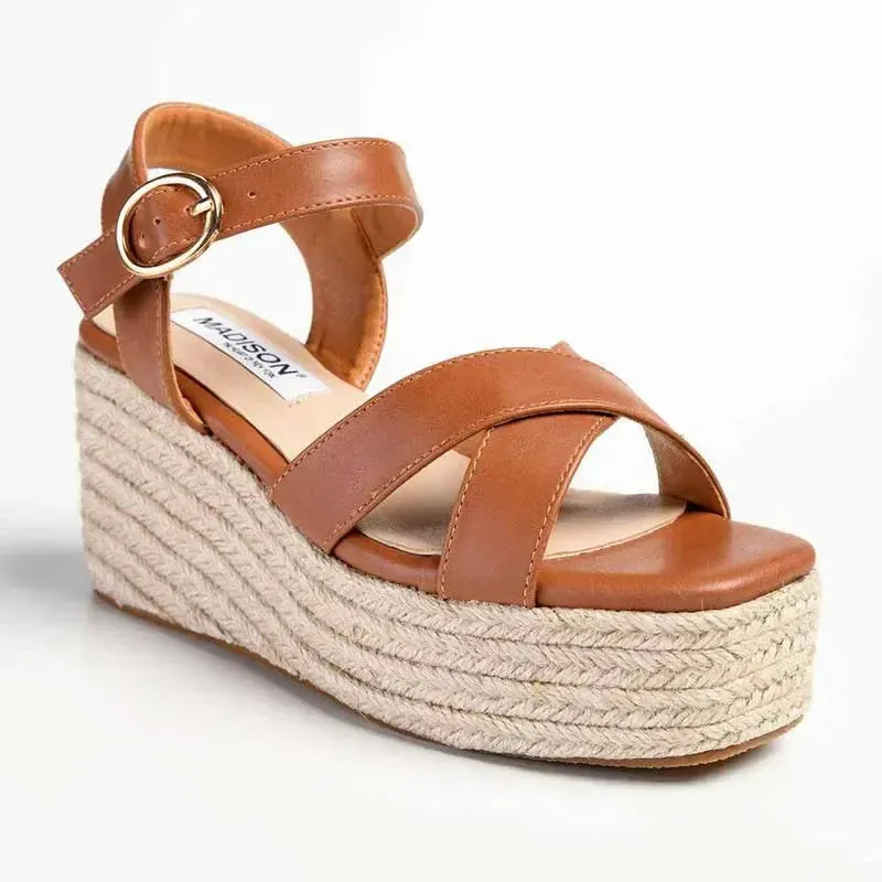 Madison Libby Wedge - Tan