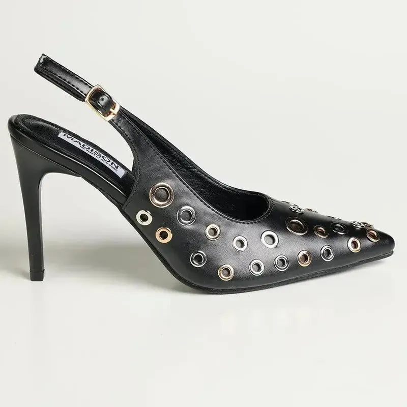 Madison Maisie O-Ring Vamp Heel - Black