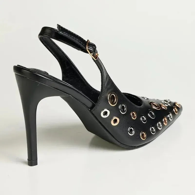 Madison Maisie O-Ring Vamp Heel - Black