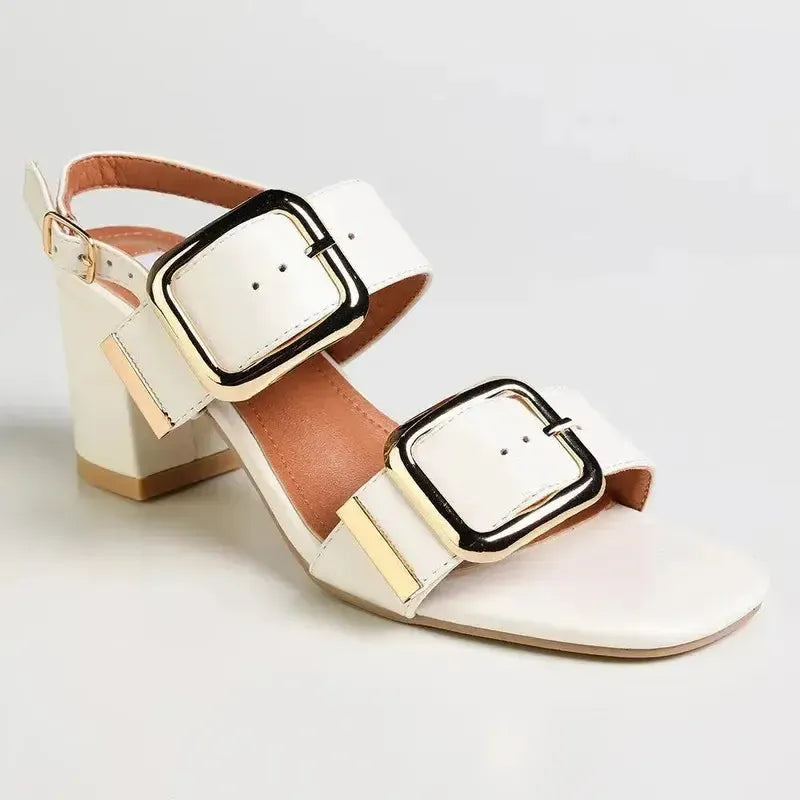 Madison Marilyn Block Heel - White