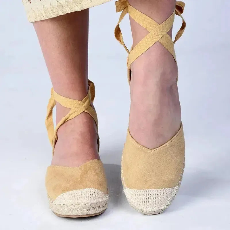 Madison Martini Espadrille Flats - Nude