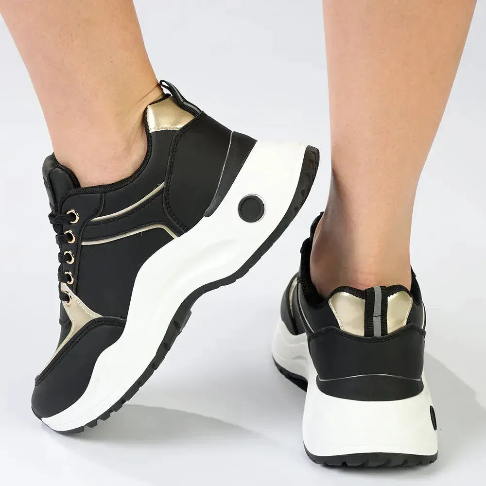 Madison Morgan Sneaker - Black/Gold