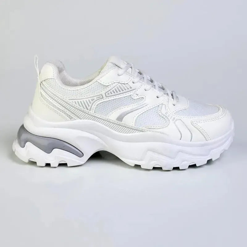 Madison Moxie Chunky Sole Insert Sneaker - White/Grey