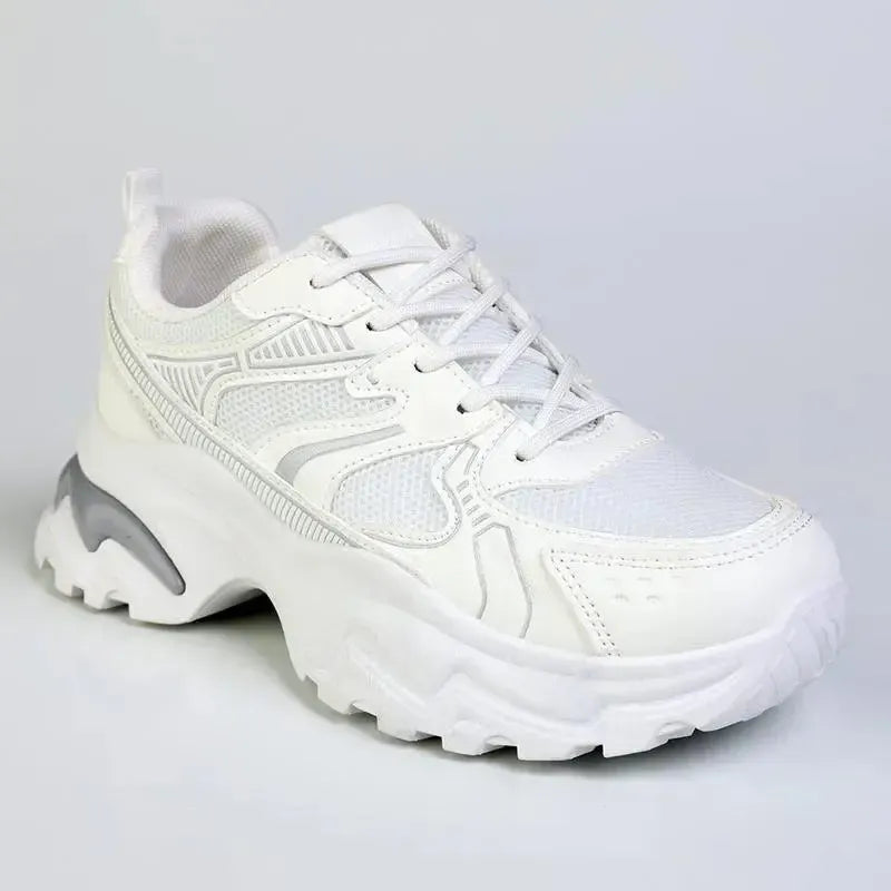 Madison Moxie Chunky Sole Insert Sneaker - White/Grey