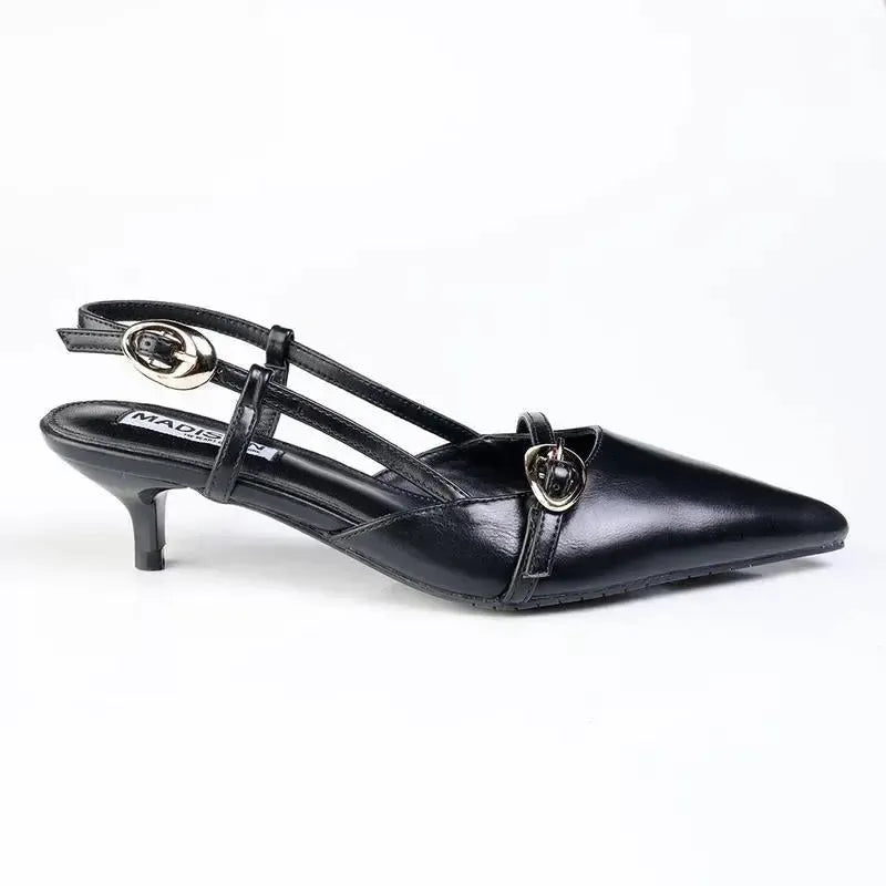 Madison Nadine Fancy Kitten Heel - Black