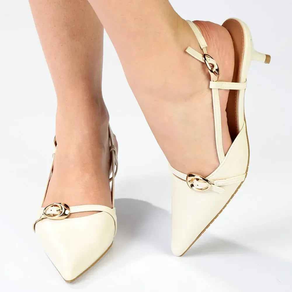 Madison Nadine Fancy Kitten Heel - Off White