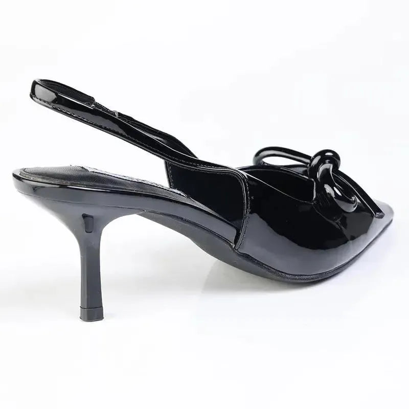 Madison Natasha Slingback With Bow Heel - Black
