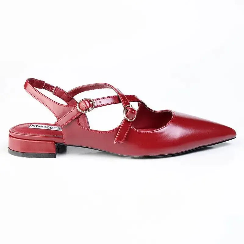 Madison Nella Cross Over Slingback - Dark Red