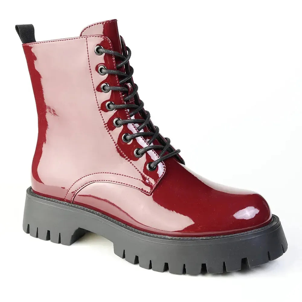 Madison Olwyn Military Boot - Burgundy